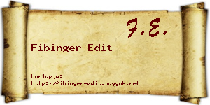 Fibinger Edit névjegykártya